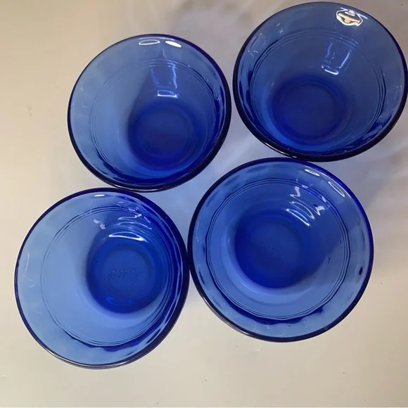 Set of Pyrex Blue Glass custard dishes - Picture 4 of 5